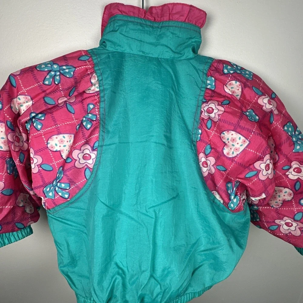 Vintage London Fog Medium Baby Jacket Medium Pink Green Retro Zip Colorful